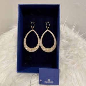 Swarovski Abstract Pierced Earrings Gold